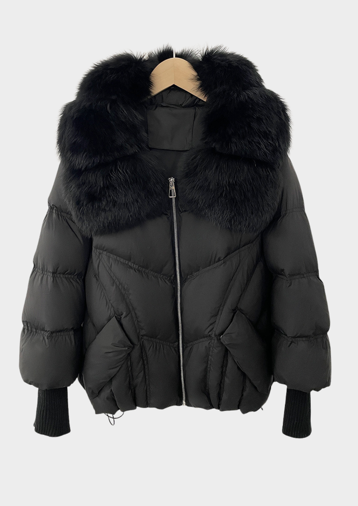 Fox Fur Collar Luxe Down Jacket