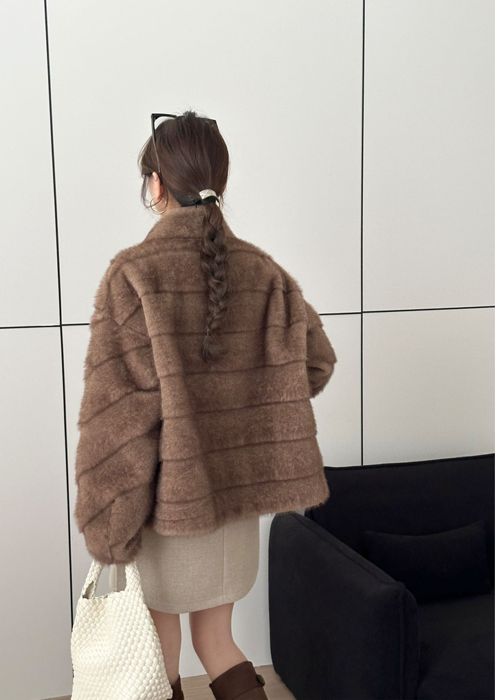 Elara Soft Mink Stripe Jacket