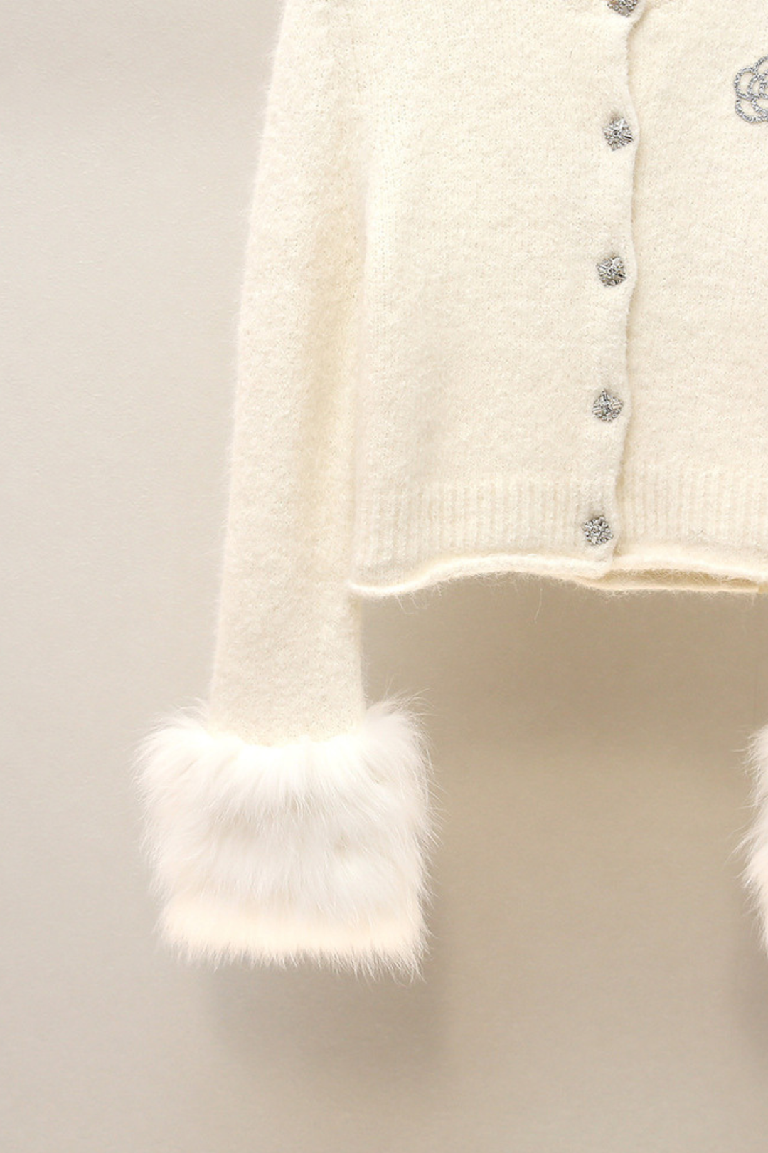 Ivory Serenade Fur Cardigan Top