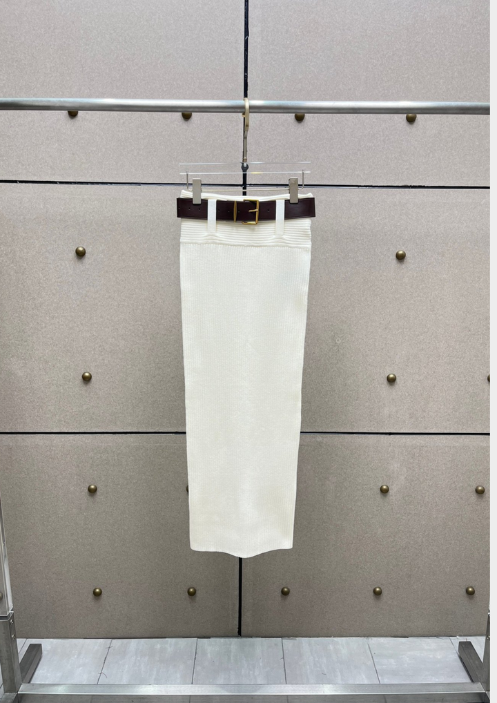 Éliana Wool Knit Polo Bodysuit & Skirt Set