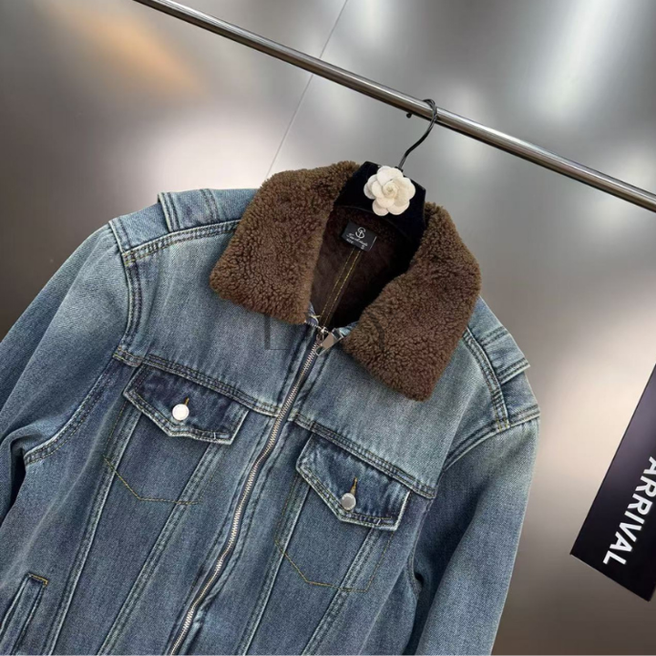 Sienna soft Inner Lamb Wool  Denim Set