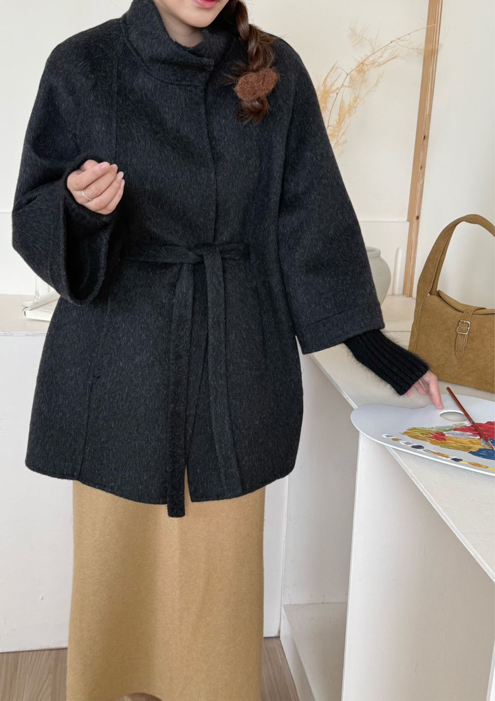 Amelia Wrap Double Sided Wool Coat