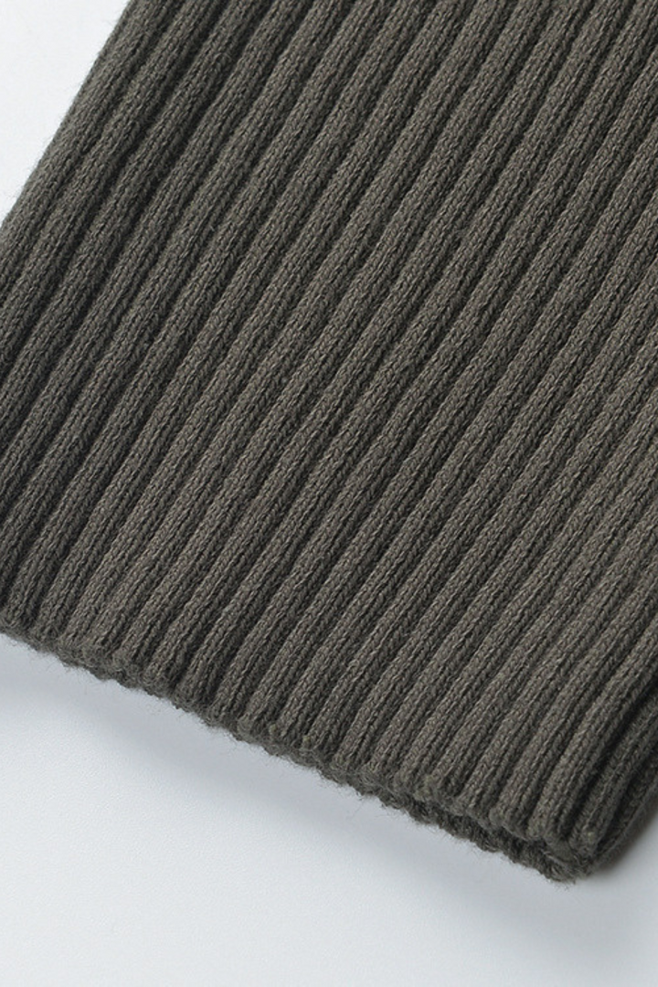 Ribbed Ice Knit Viscose Top in Charcoal