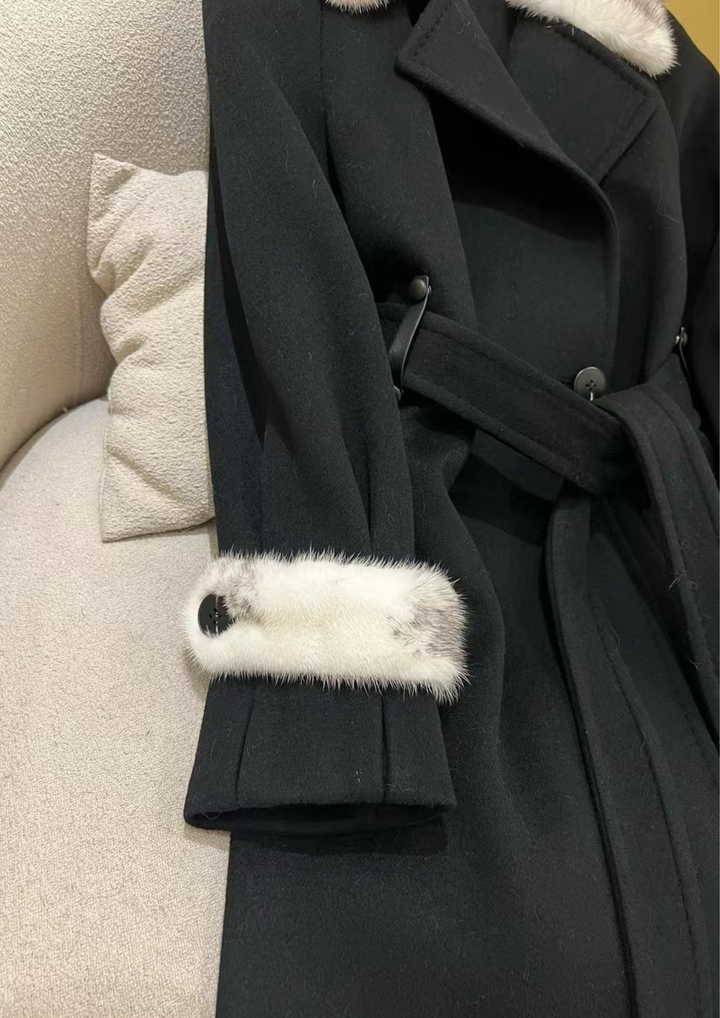 Juliette Cashmere Mink Tailored Belt Coat