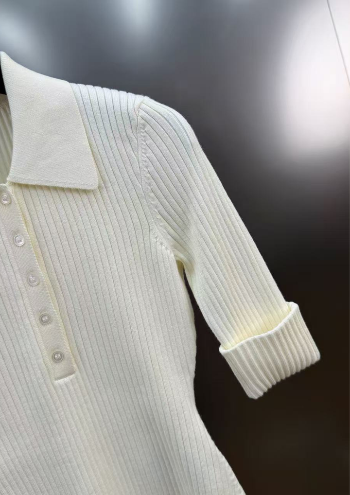 Alina Rib Knit belted Skirt Bodysuit Set