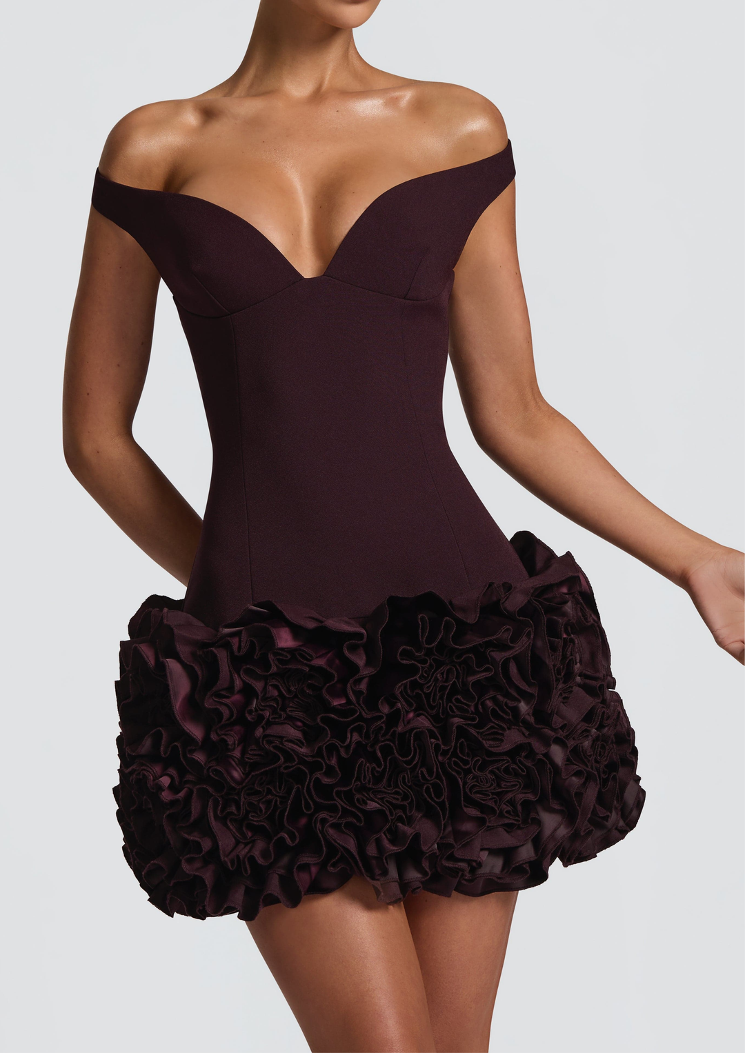 Valeria Backless Floral Off Shoulder Mini Dress