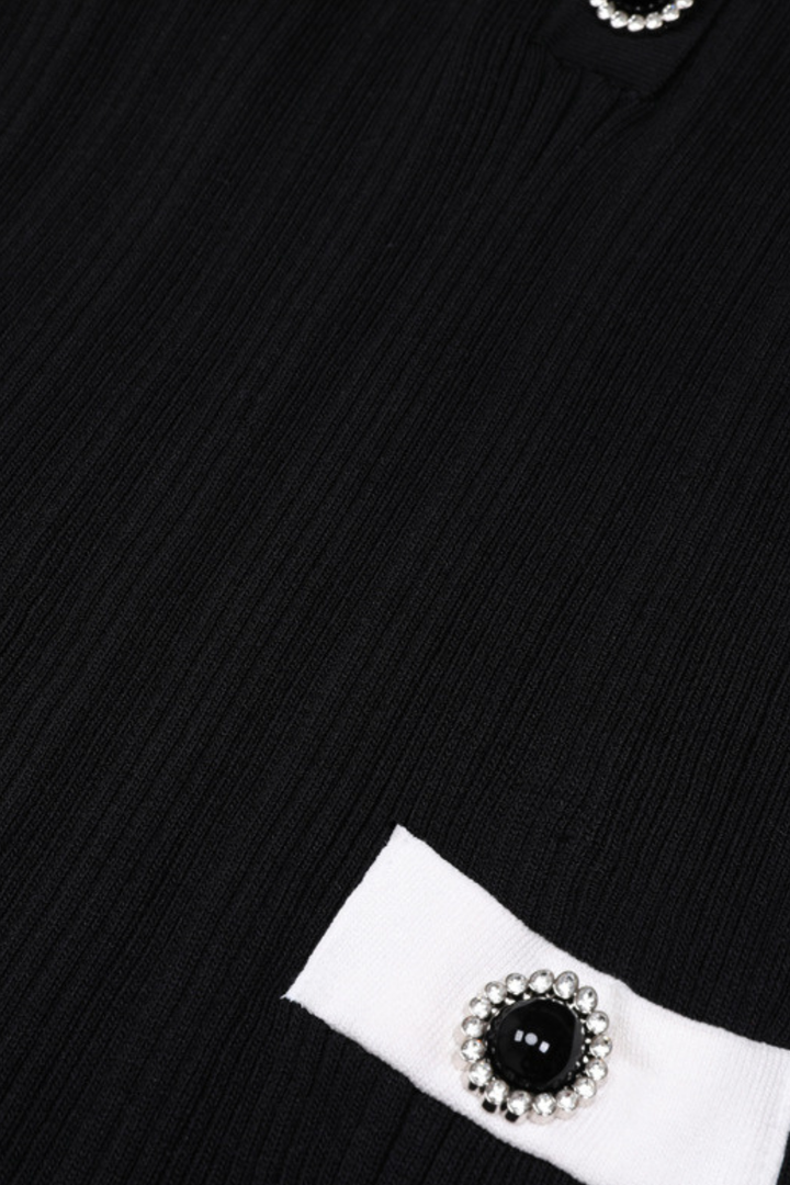 Gem Elegance Polo Knit Mermaid Maxi Dress