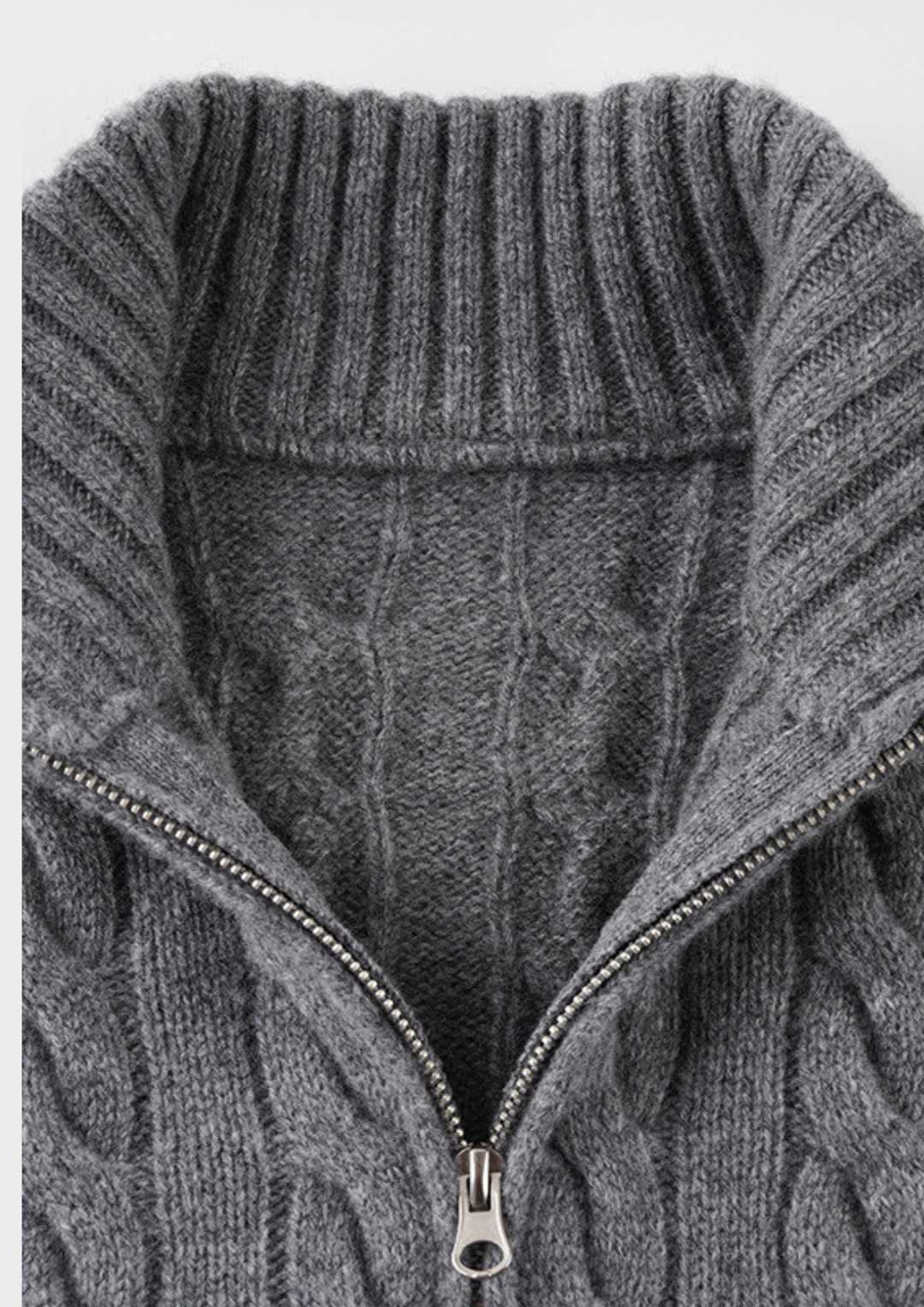 Half Zip Cable Knit Sweater