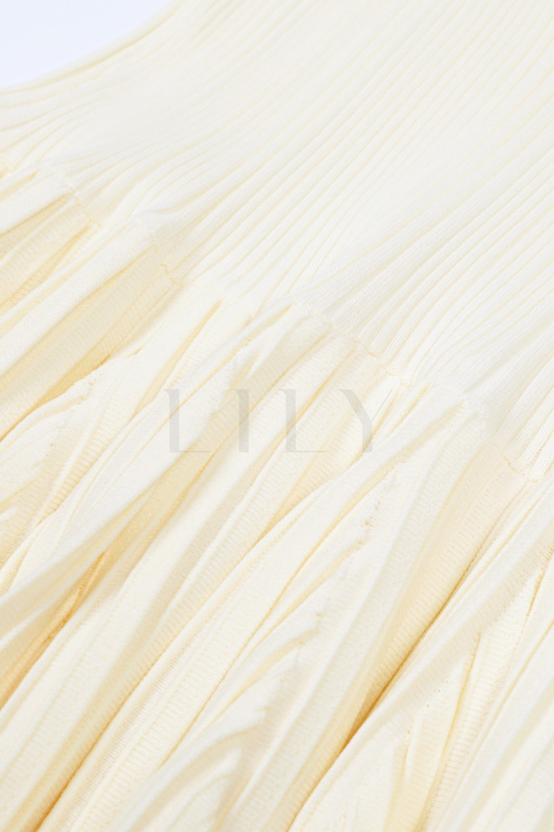 Chérie Knit Crystal Button Pleated Mini Dress