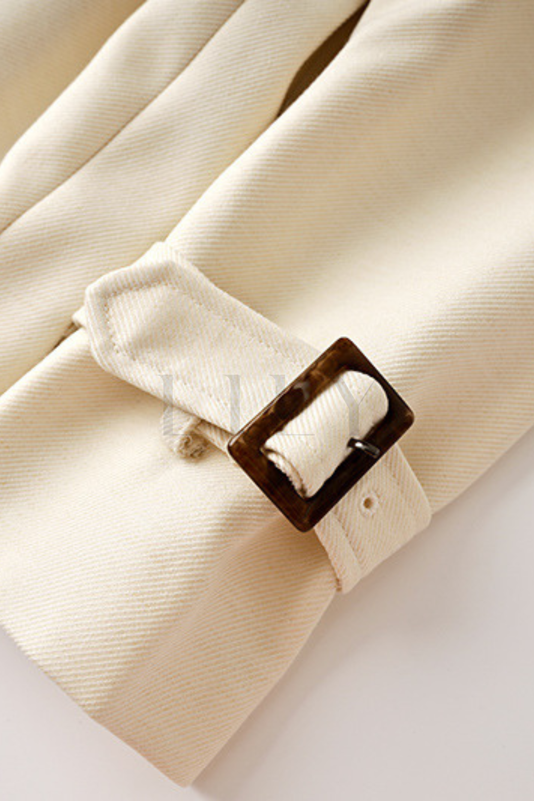 Classic Belted Fall Lapel Collar Adjustable Cuff Long Coat