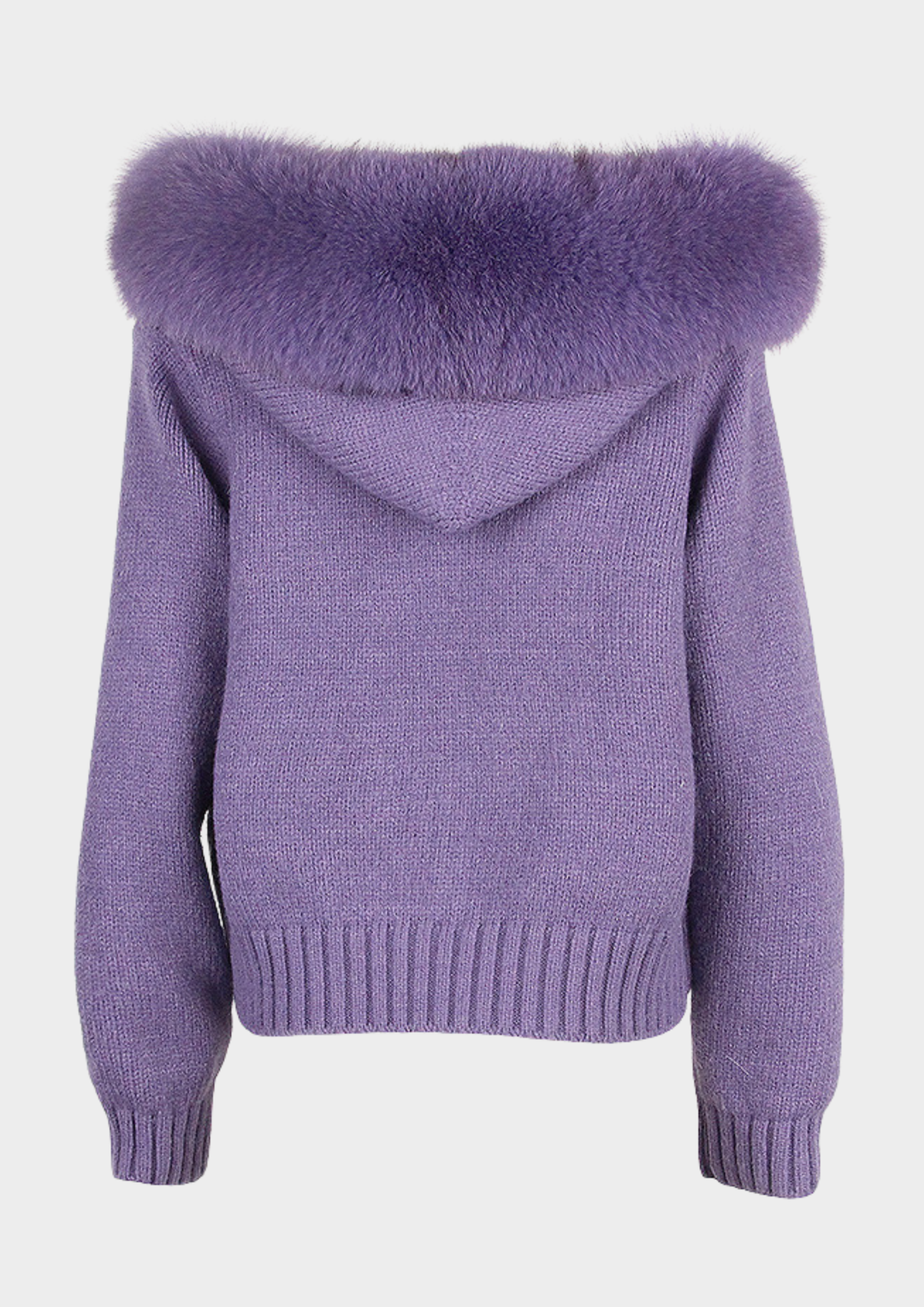 Large Fur Collar Hooded Zipper  Jacket Top