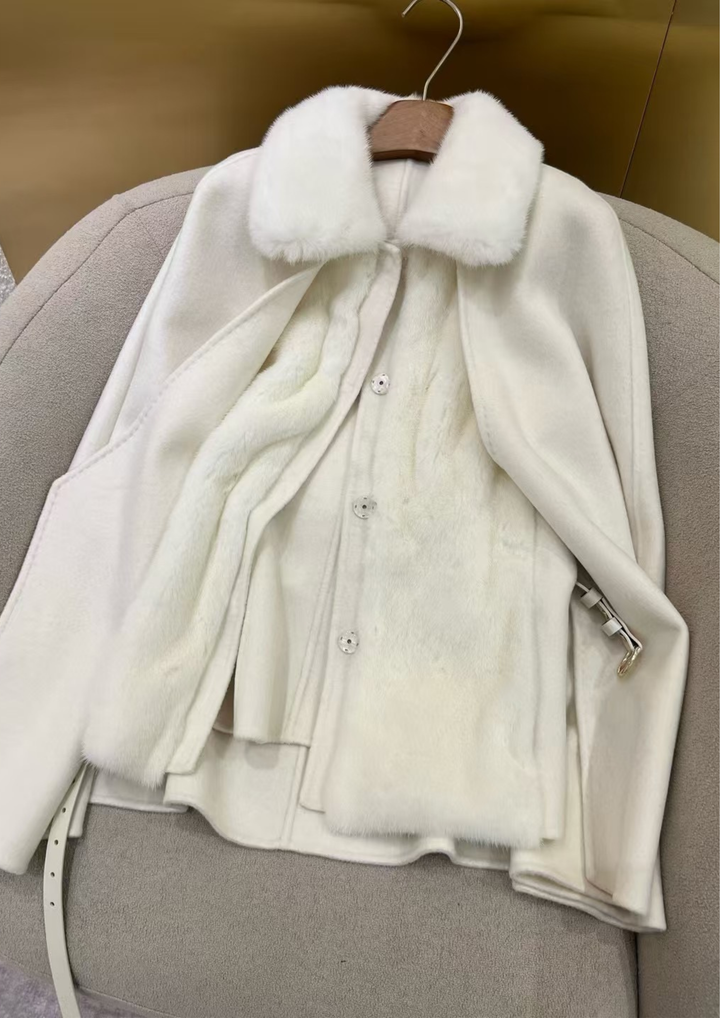 Georgina Cashmere Mink Cape & Vest Set