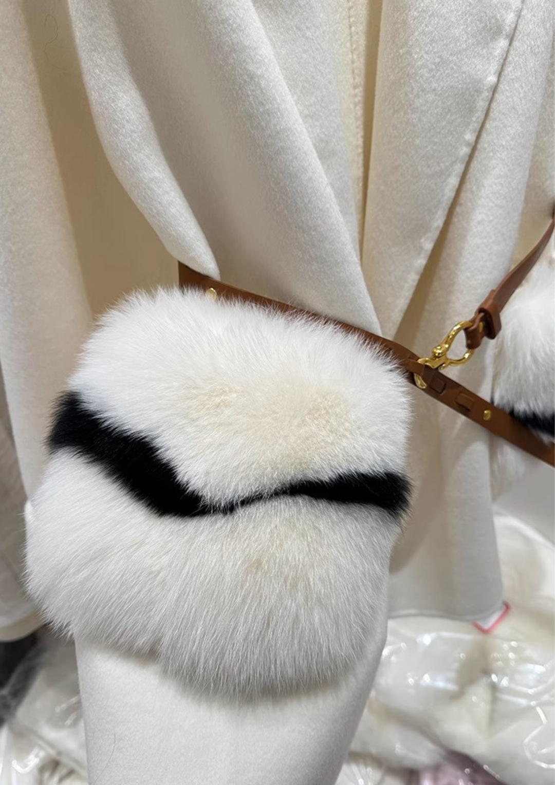 Soft Wool Textured Faux Fur Pocket Coat