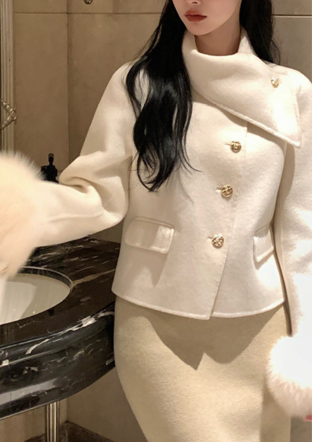 Serena Fox Cuff Cashmere Jacket