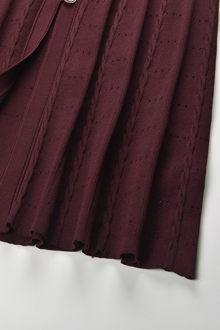Lily – Knit Elegant Cardigan Top & High Waist Maxi Skirt Set