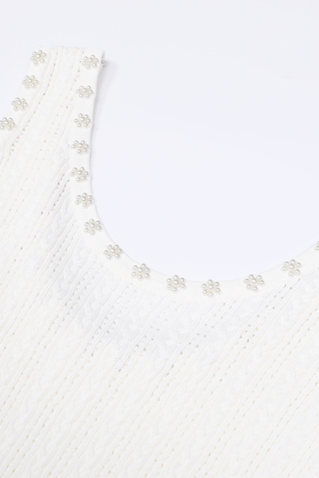 Rosette Pearl Knit  Flower Dress