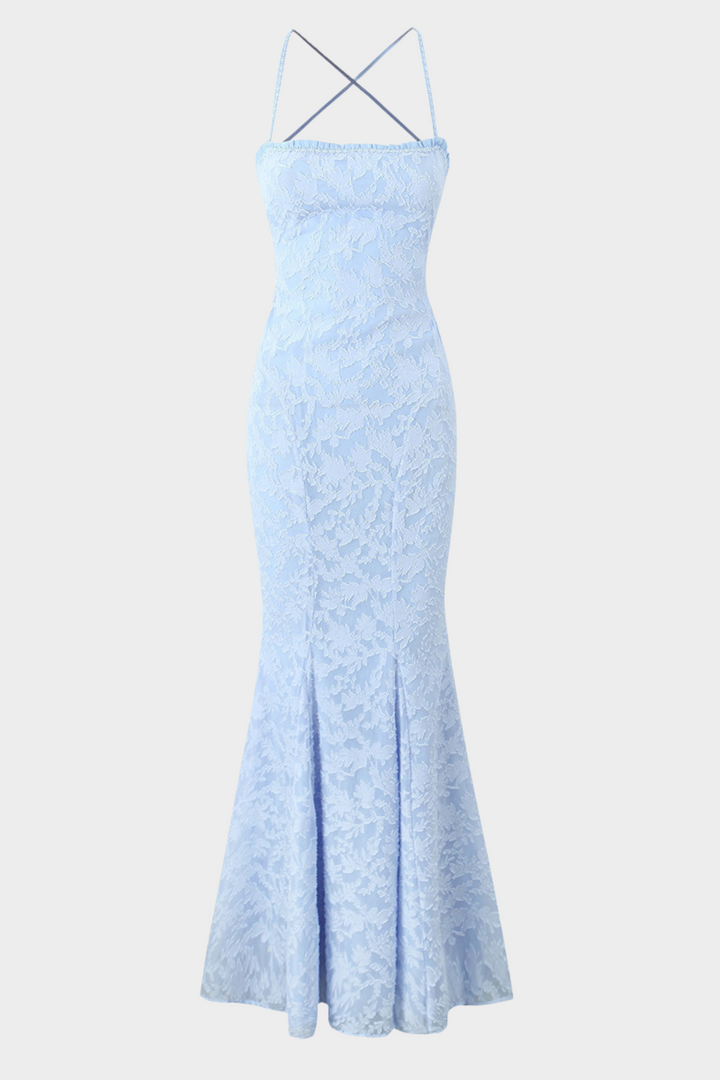Lily - Backless Lace Up Mermaid Maxi Dress