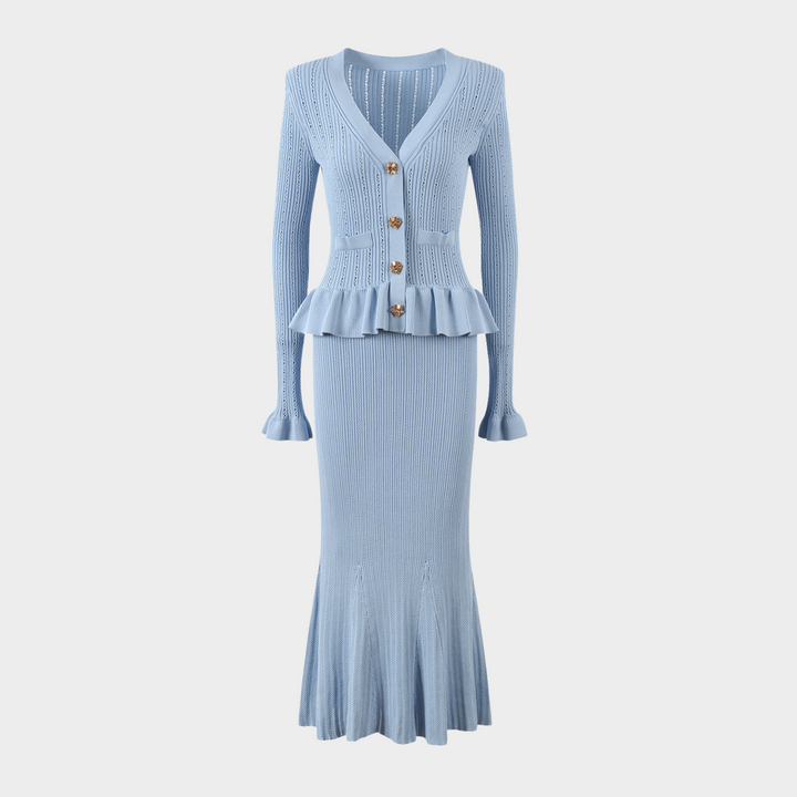 Azure Charm Ruffle Dress