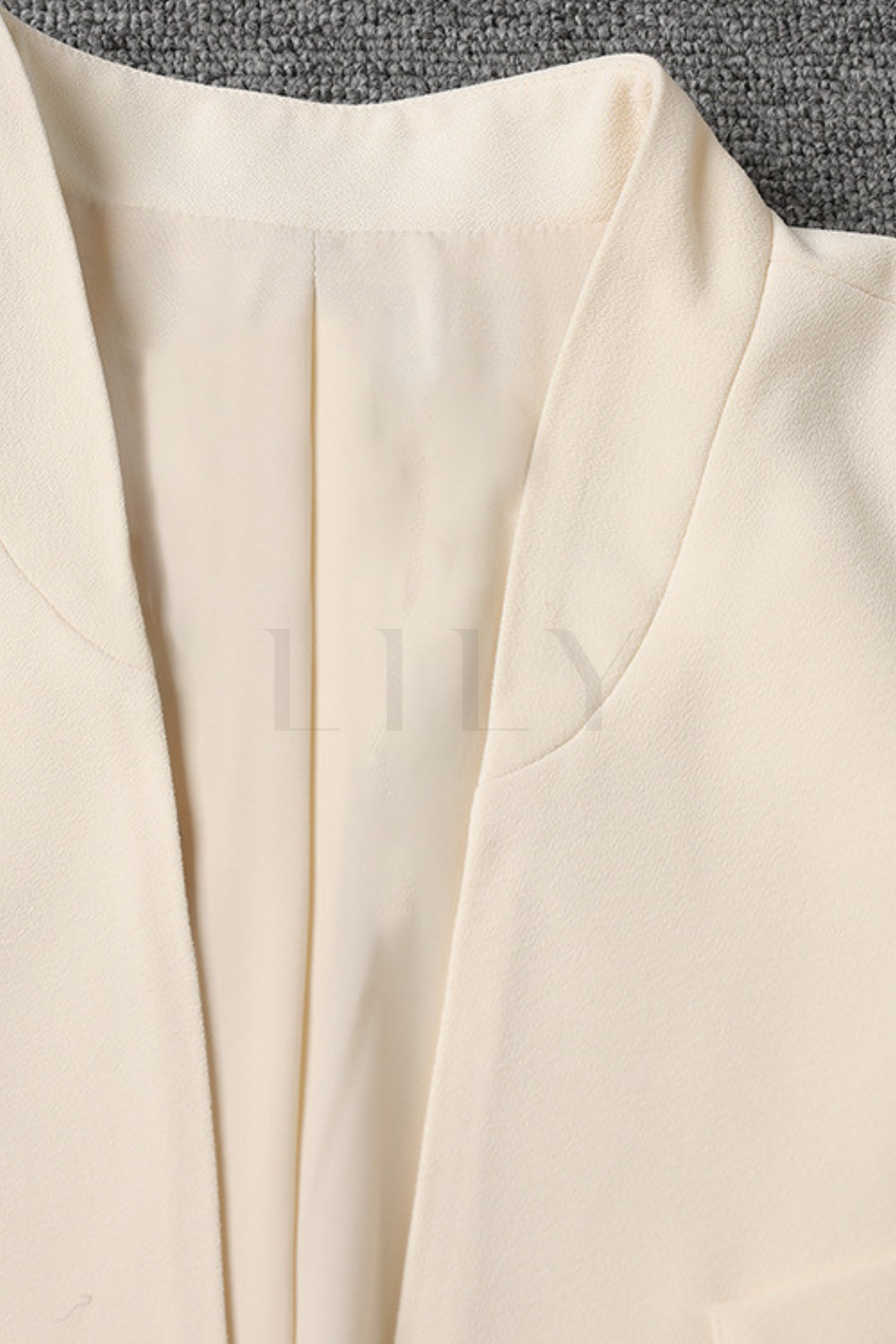 Tie Waist V Neck Crepe Patch Pockets Blazer
