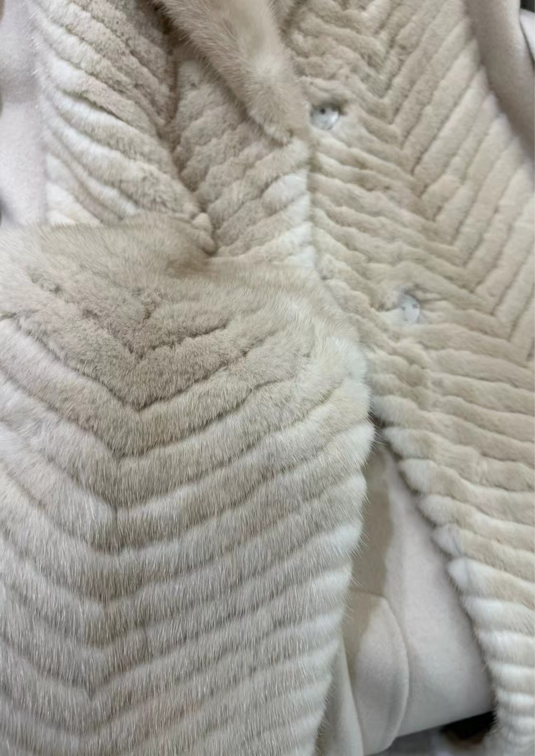 Alexandra Cashmere Fur Mink Belted Coat