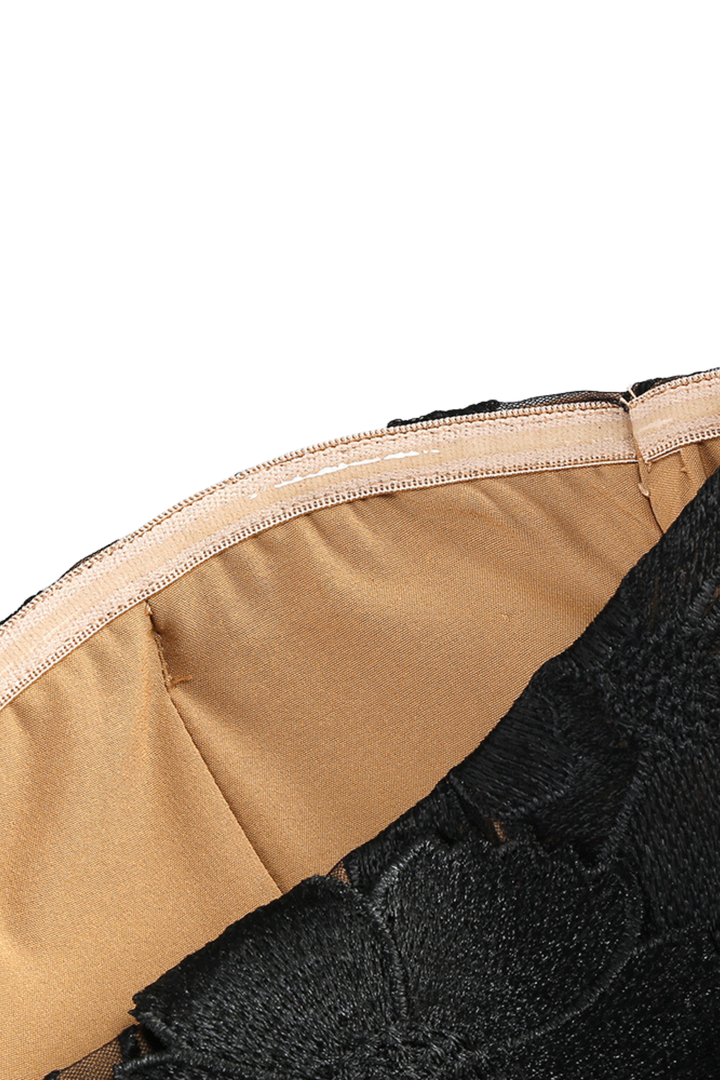 Noir Chic Floral Mesh Maxi Strapless Maxi Dress