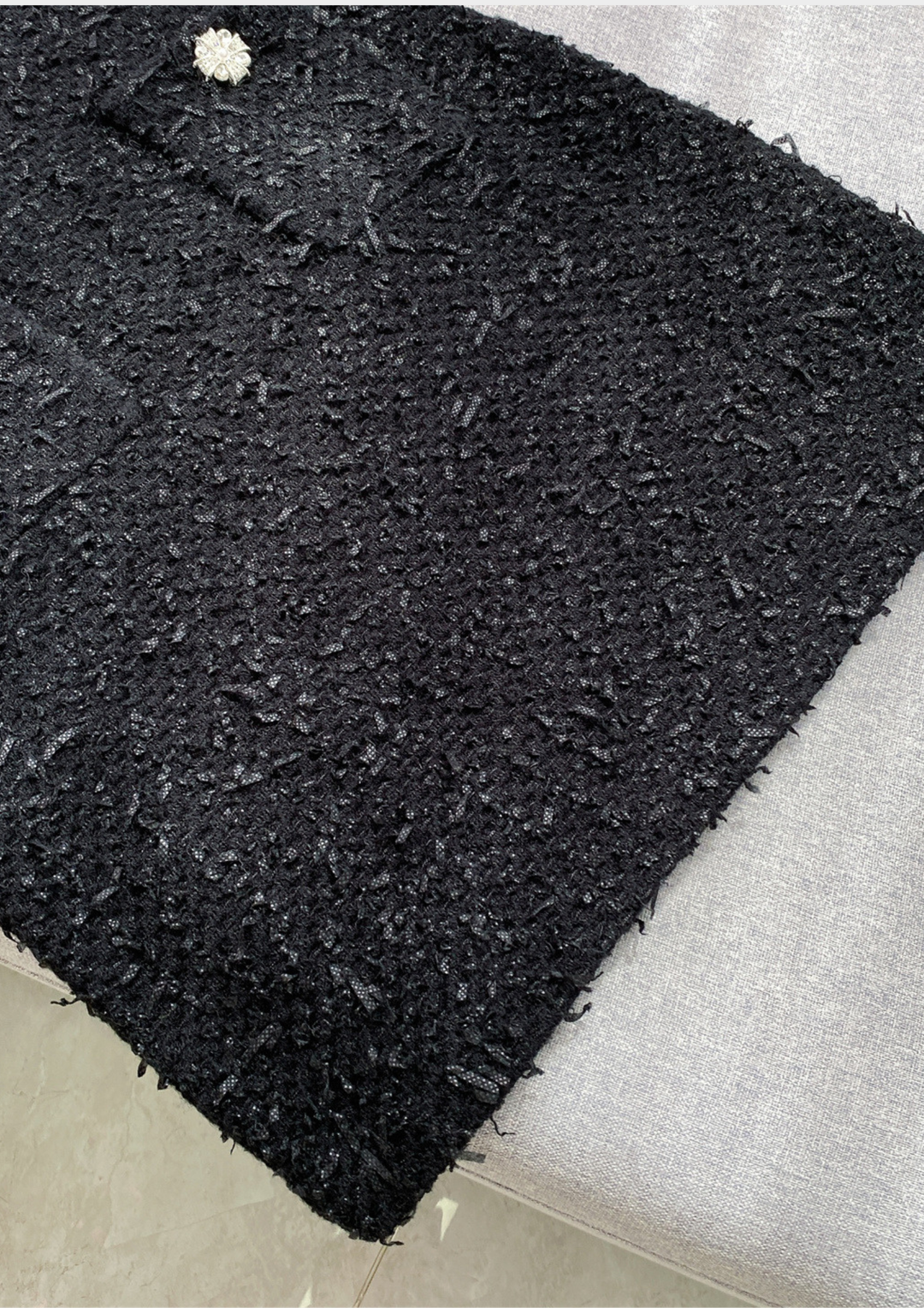 Crystal Bloom Short Sleeve Tweed Knit Mini Dress