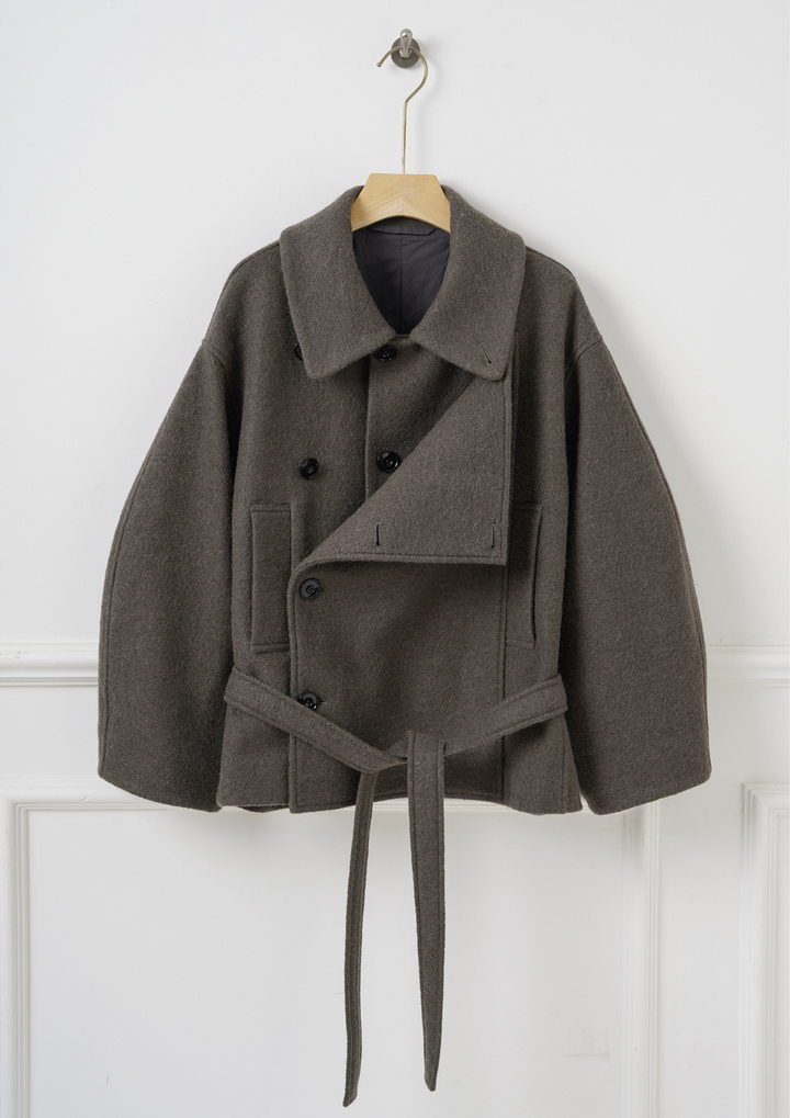 Wool Wrap Belted Jacket