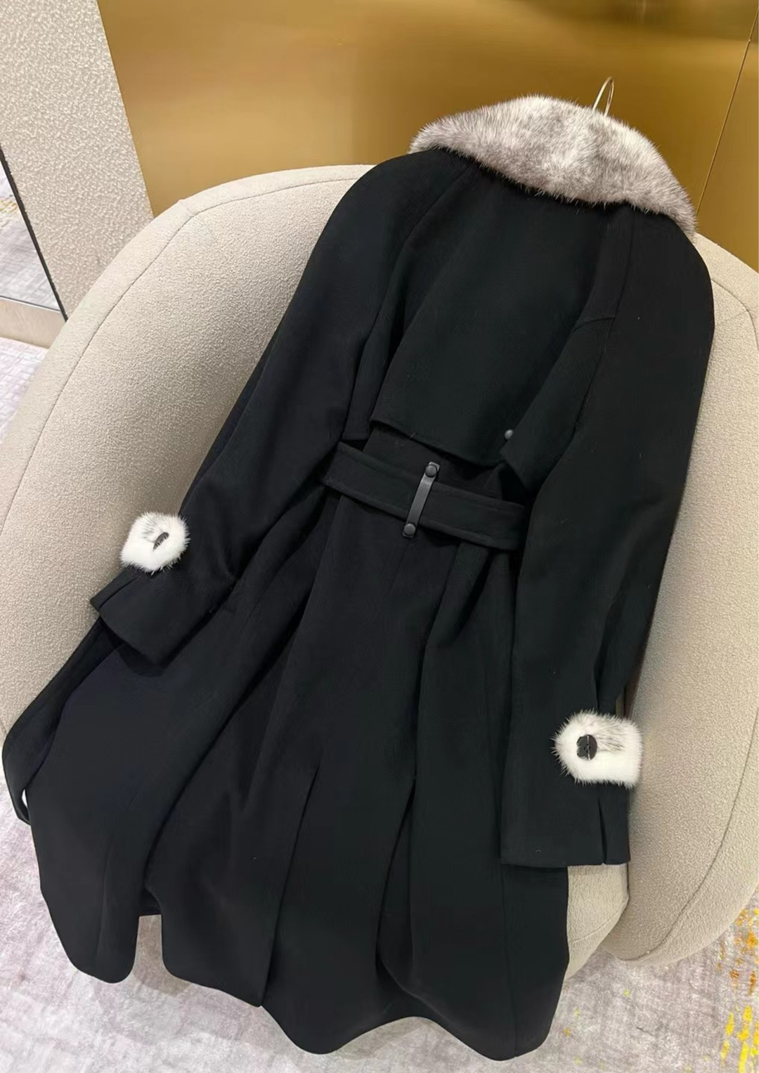 Juliette Cashmere Mink Tailored Belt Coat