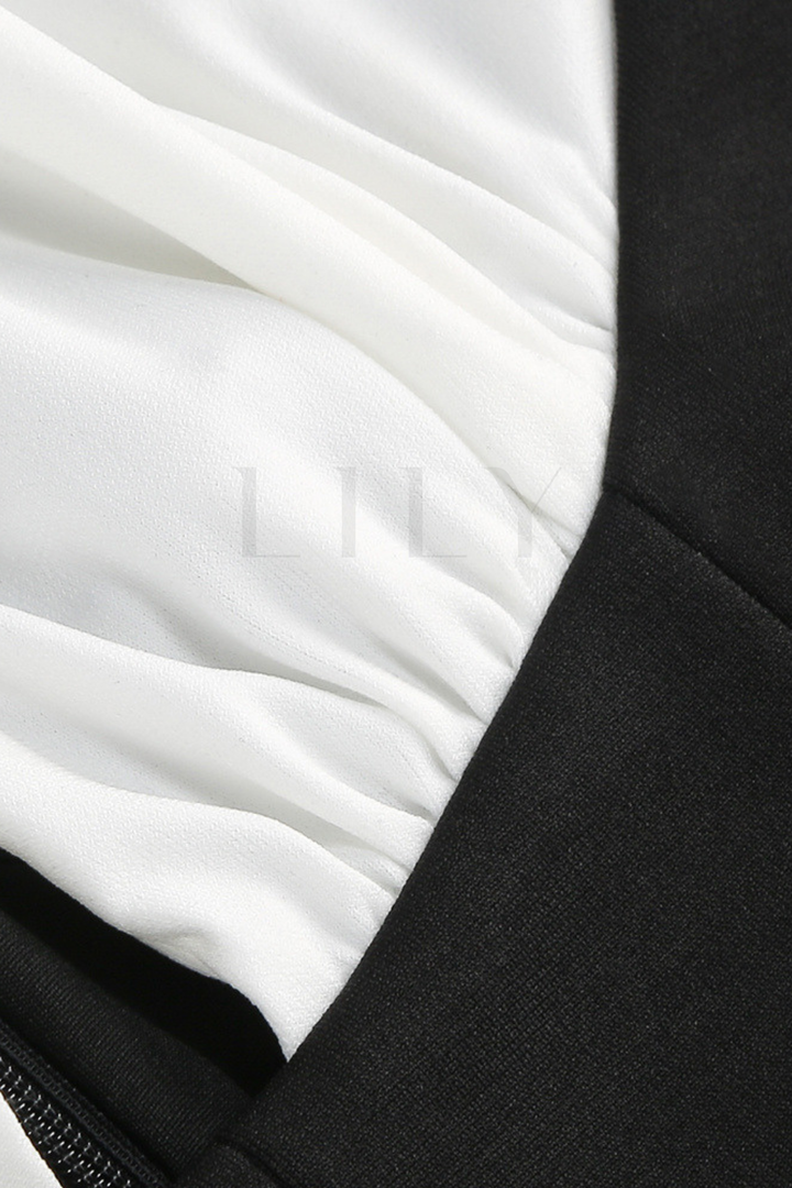 Marbella Halter Backless Contrast Mini Dress