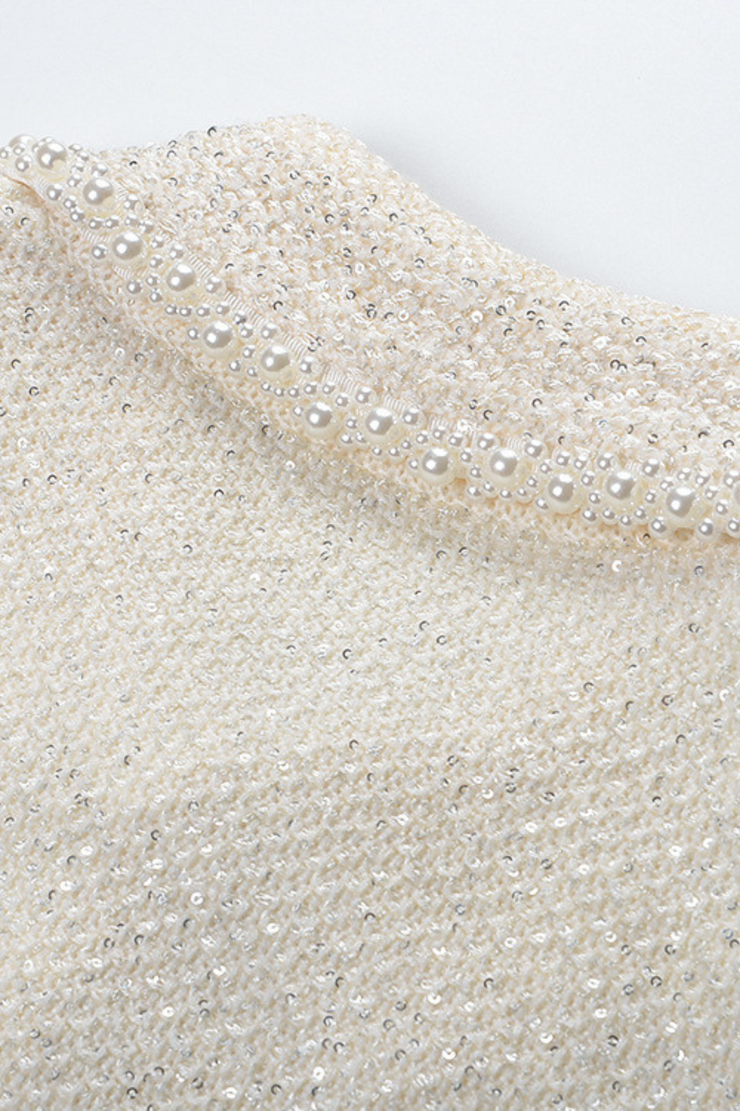 Pearl Luxe Trim Tweed Feather Detail Cropped Cardigan Jacket
