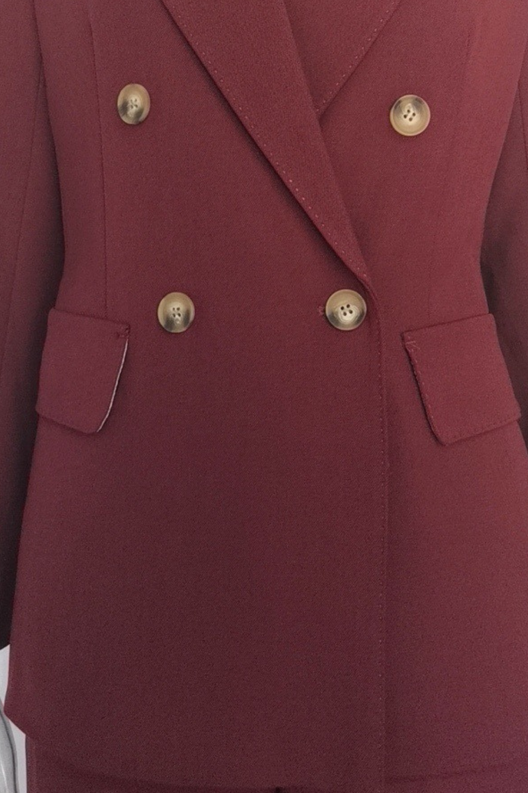 Signature Bordeaux Structured Suit with Wide Leg Trousers