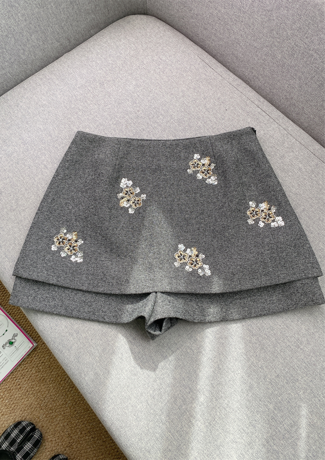 Classic Chic Embellished Sequin Wool Knit Set