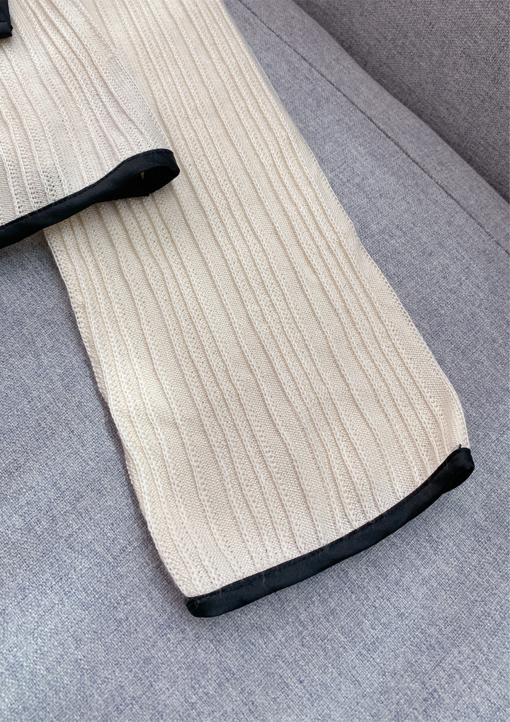 Lian Inspired Ribbed Knit Wool Top