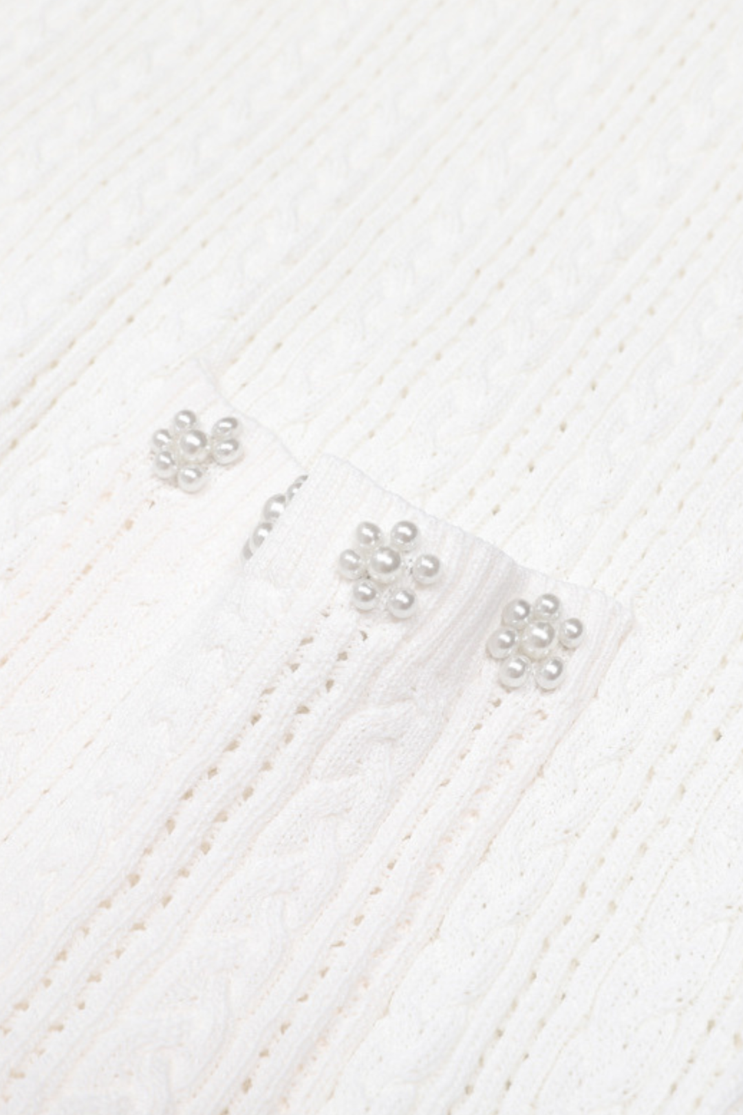 Rosette Pearl Knit  Flower Dress