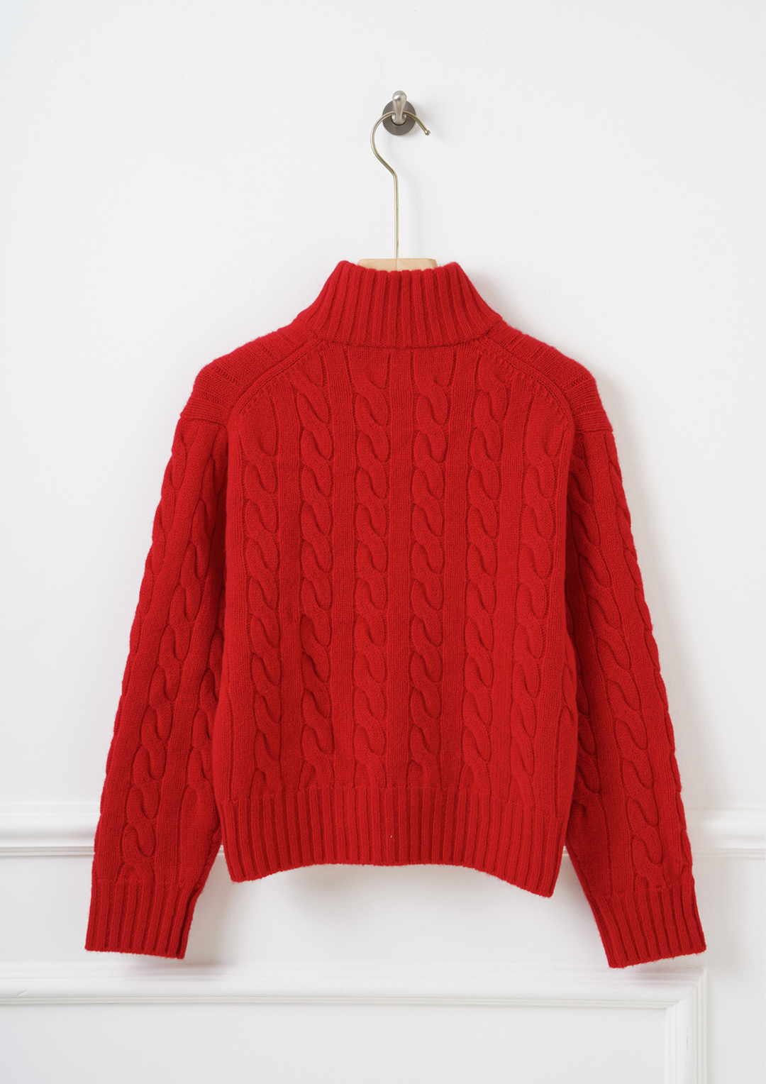 Half Zip Cable Knit Sweater