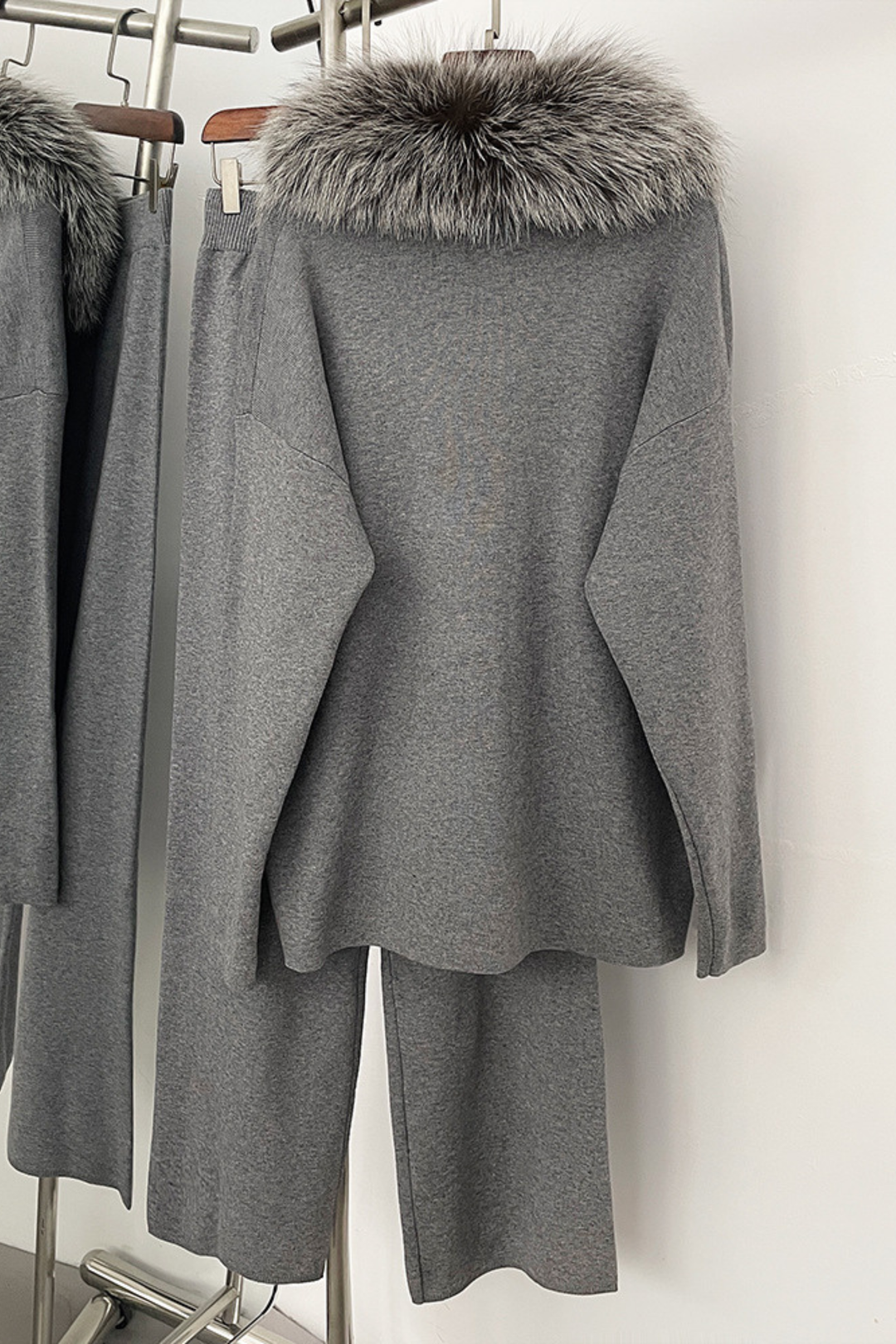 Velora Real Fox Fur Knit Lounge Set - Color Match Edition