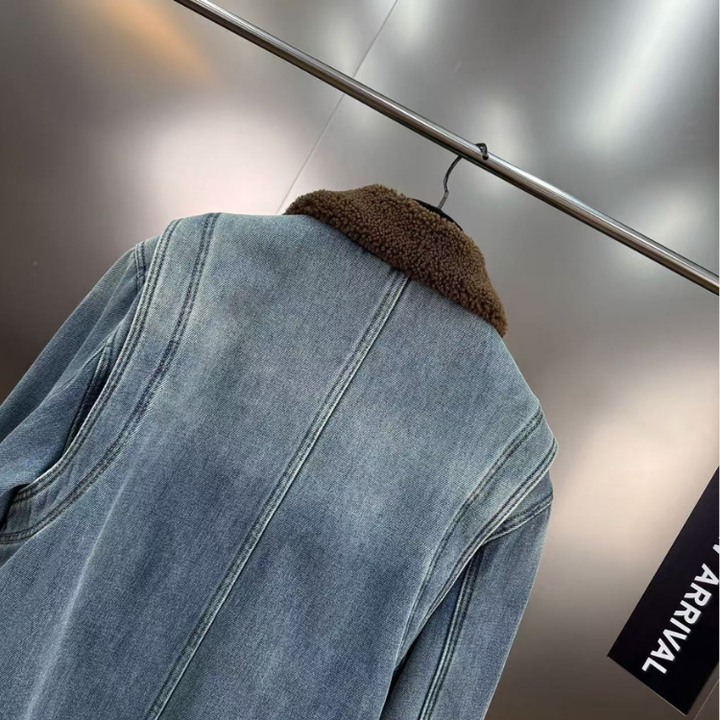 Sienna soft Inner Lamb Wool  Denim Set