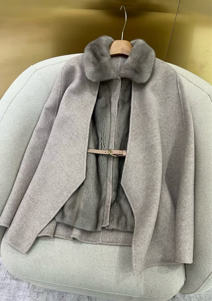 Georgina Cashmere Mink Cape & Vest Set