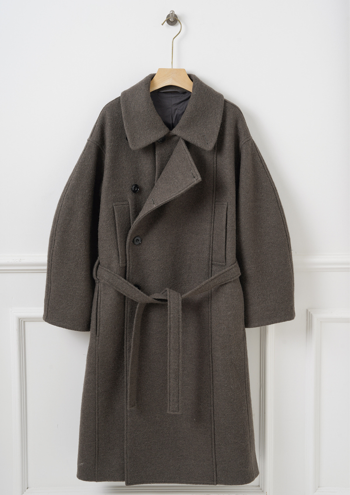 Belted Long Knit Coat