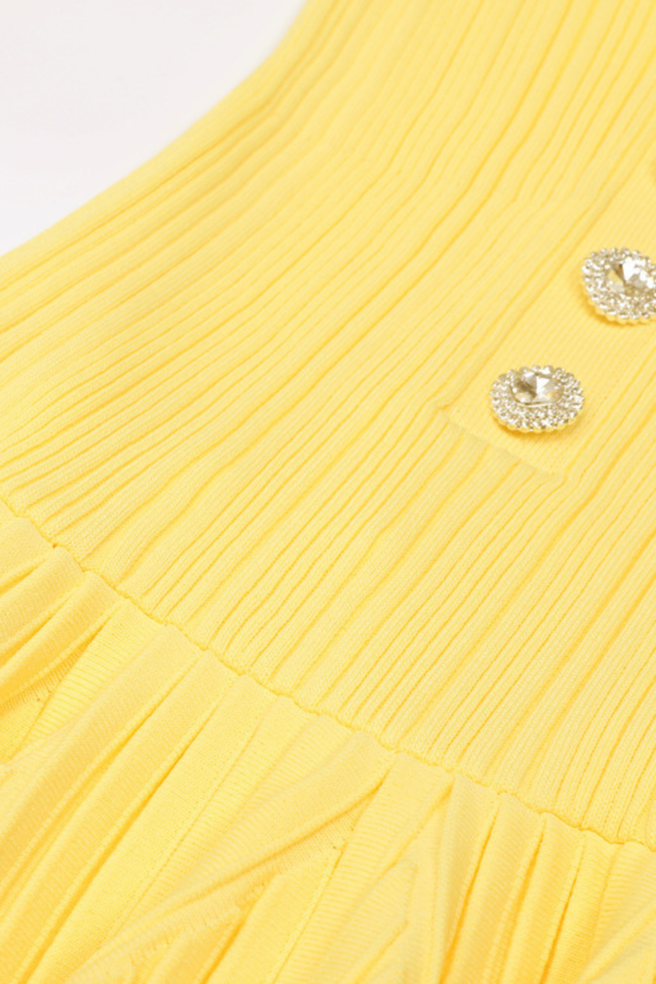 Élise Off Shoulder Crystal Knit Mini dress