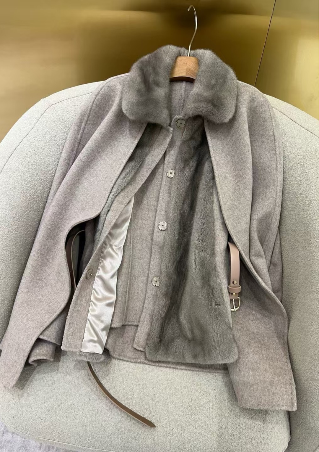 Georgina Cashmere Mink Cape & Vest Set