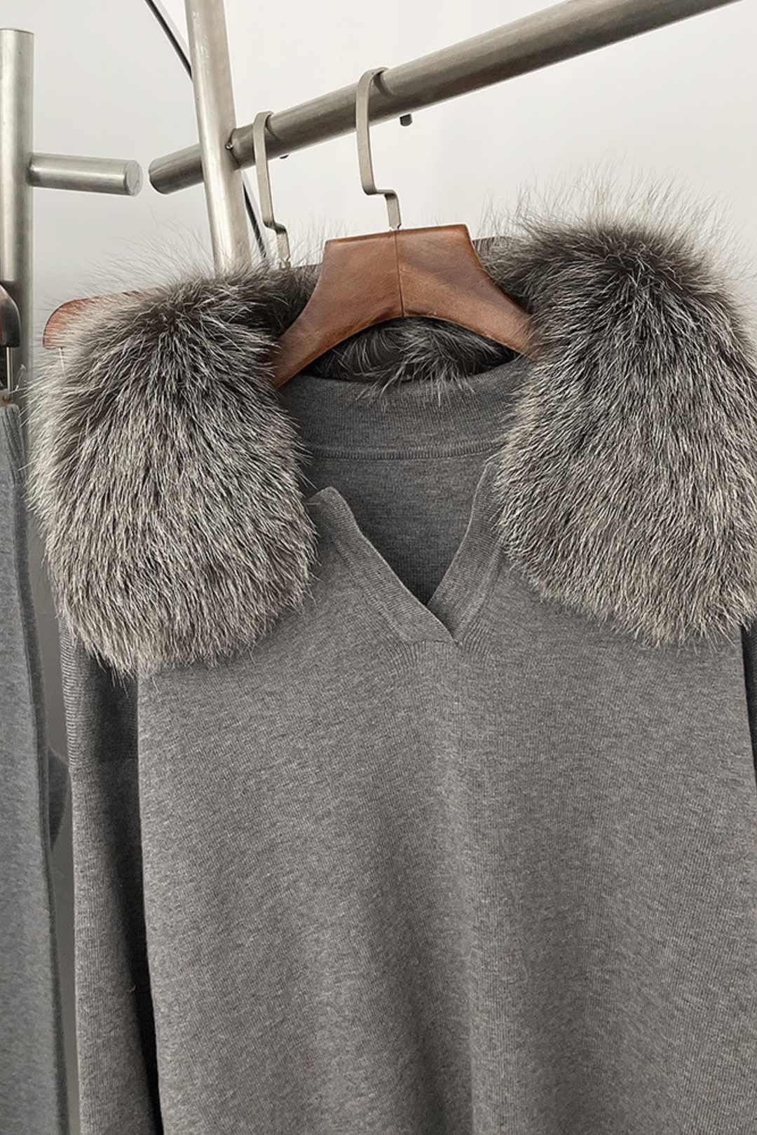 Velora Real Fox Fur Knit Lounge Set - Color Match Edition