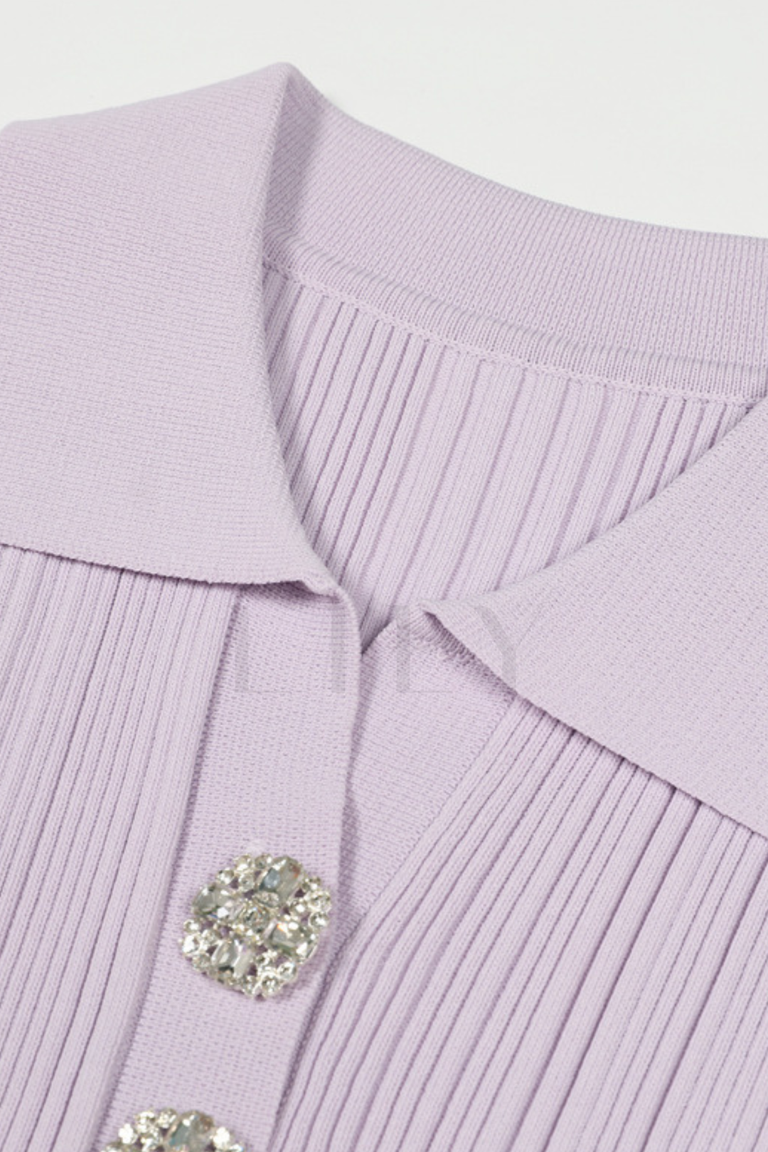 Chérie Knit Crystal Button Pleated Mini Dress