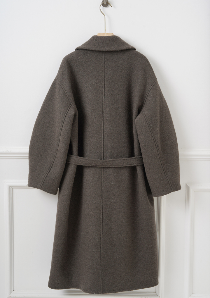 Belted Long Knit Coat