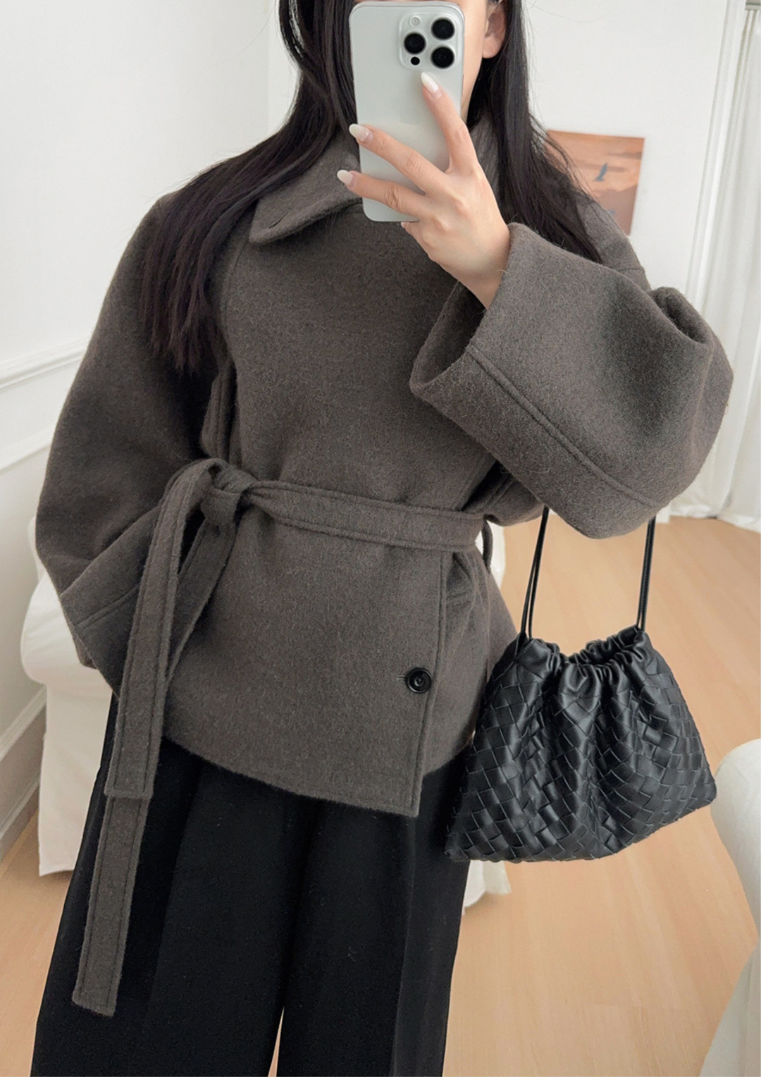 Wool Wrap Belted Jacket