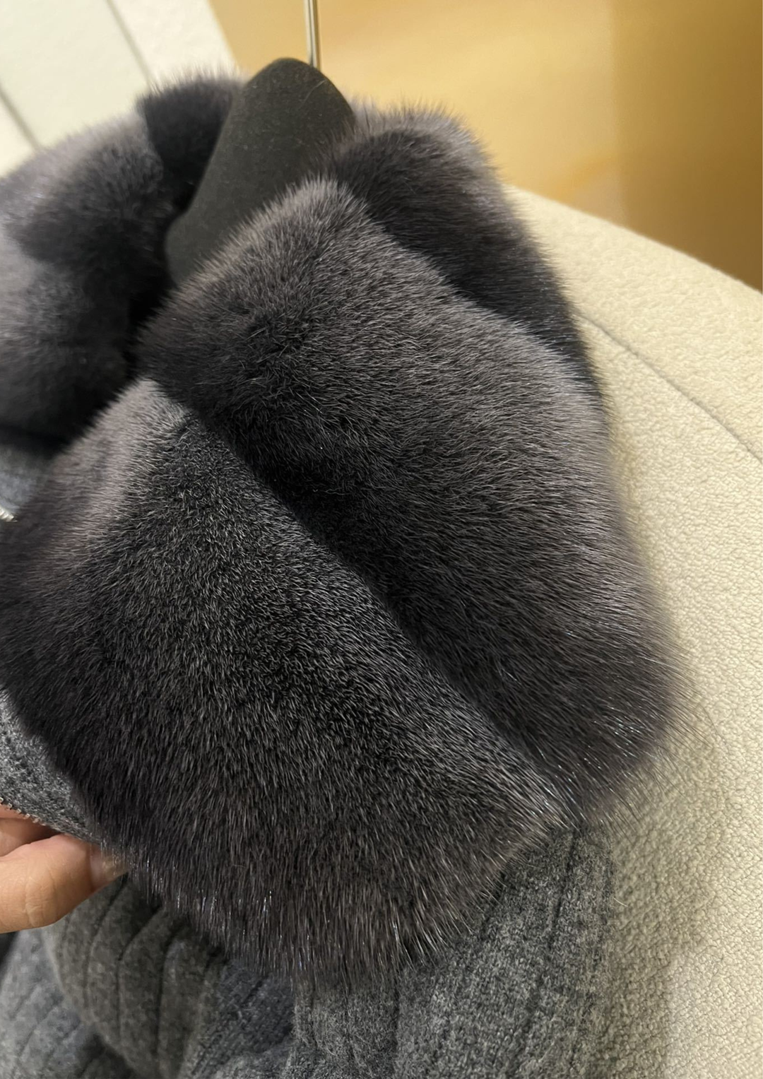 Lilia Warm Goose Down Wool Mink Fur Jacket