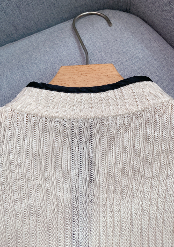 Lian Inspired Ribbed Knit Wool Top