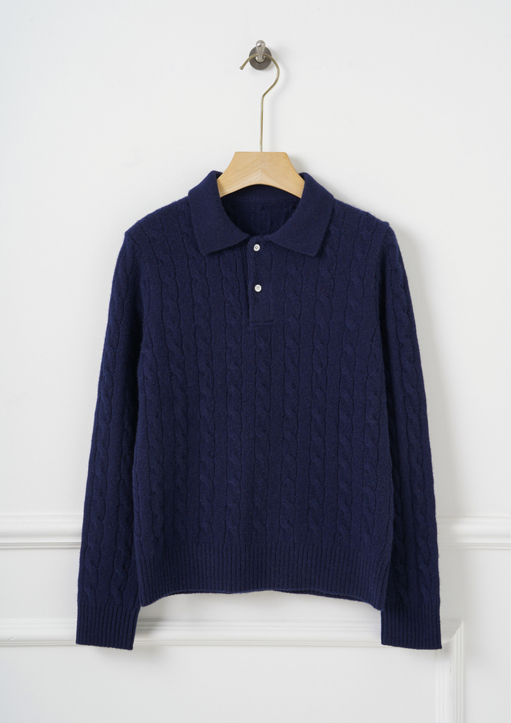 Classic Polo Collar Knit Sweater