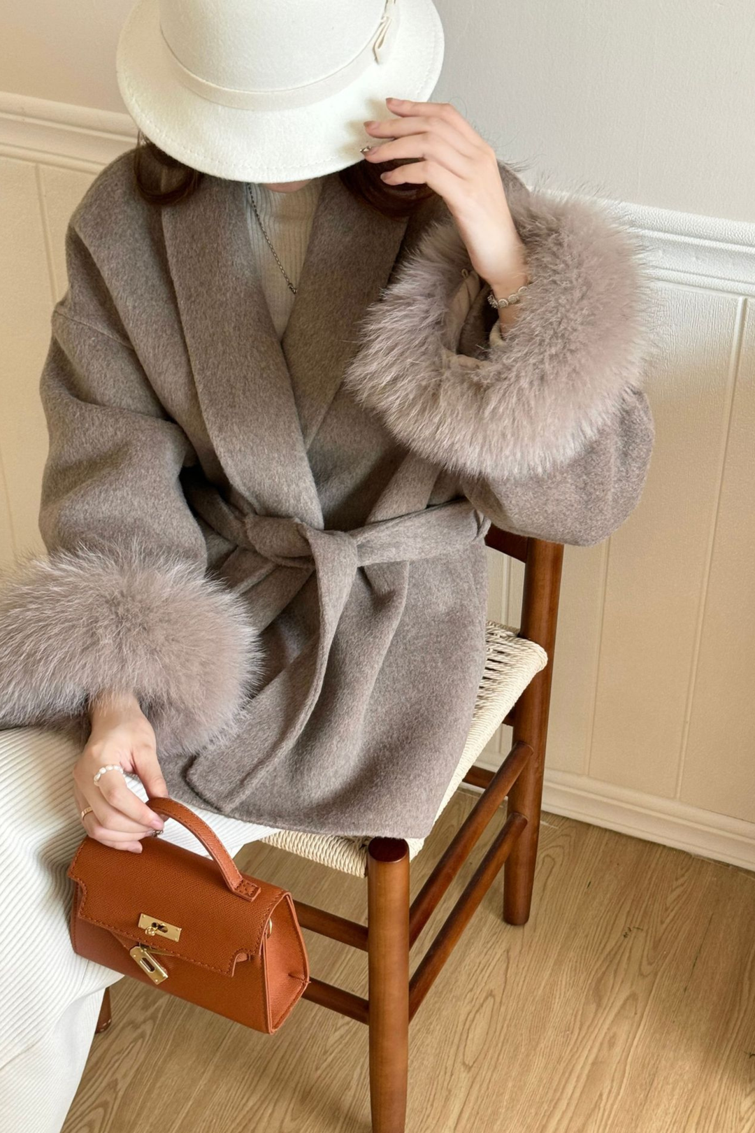Siena Soft Wool  Cuff Shawl Wrap Coat