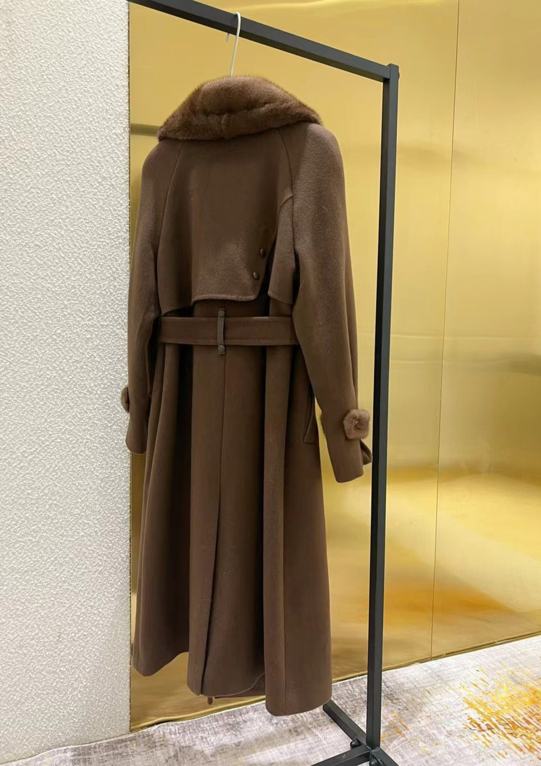 Juliette Cashmere Mink Tailored Belt Coat